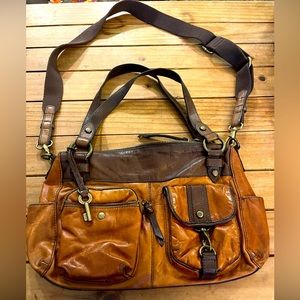 Two-tone Fossil satchel